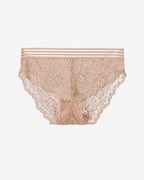 Striped Waist Floral Lace Panties - Sexy Sheer High Stretch Briefs