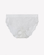 Striped Waist Floral Lace Panties - Sexy Sheer High Stretch Briefs