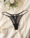 Sheer Mesh Double Strap Thong - Sexy Low Rise Lingerie Panties