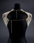 Embroidered Butterfly Top with Pearl Chain & Sequin Skirt Options