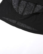 Sheer Hooded Maxi Dress Cutout Dress with High Slits