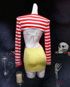 Joker Queen Cosplay Lingerie Set with Stockings