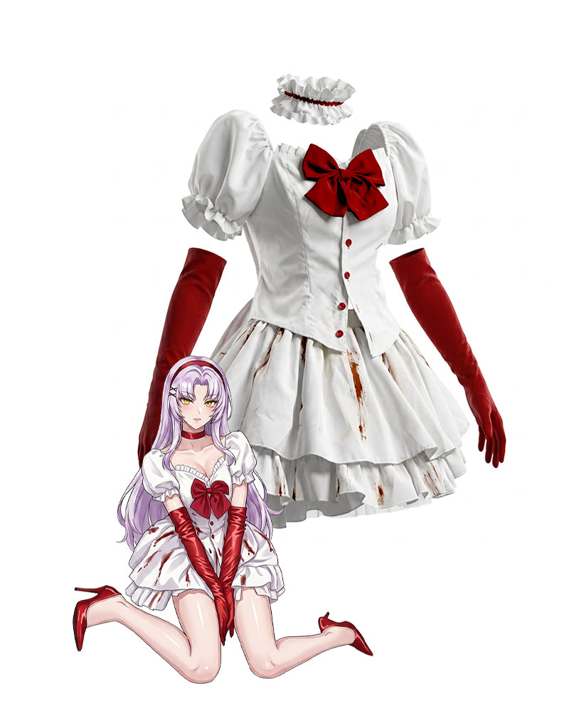 Blood Splatter Gothic Lolita Puff Sleeve Top & Skirt Set
