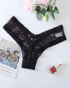 Lace Mesh Low Rise Thong Panties