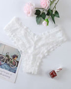 Lace Mesh Low Rise Thong Panties