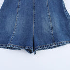 Sexy Denim Patchwork Halter Romper Bodysuit
