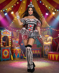 Clown Jester Cosplay Costume Set with Stockings