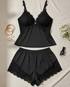 Floral Lace Lingerie Set Spaghetti Strap Bra and Brief