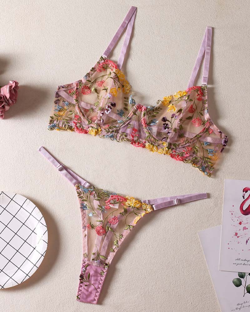 Tie Knot Bralette and Panty Lingerie Set