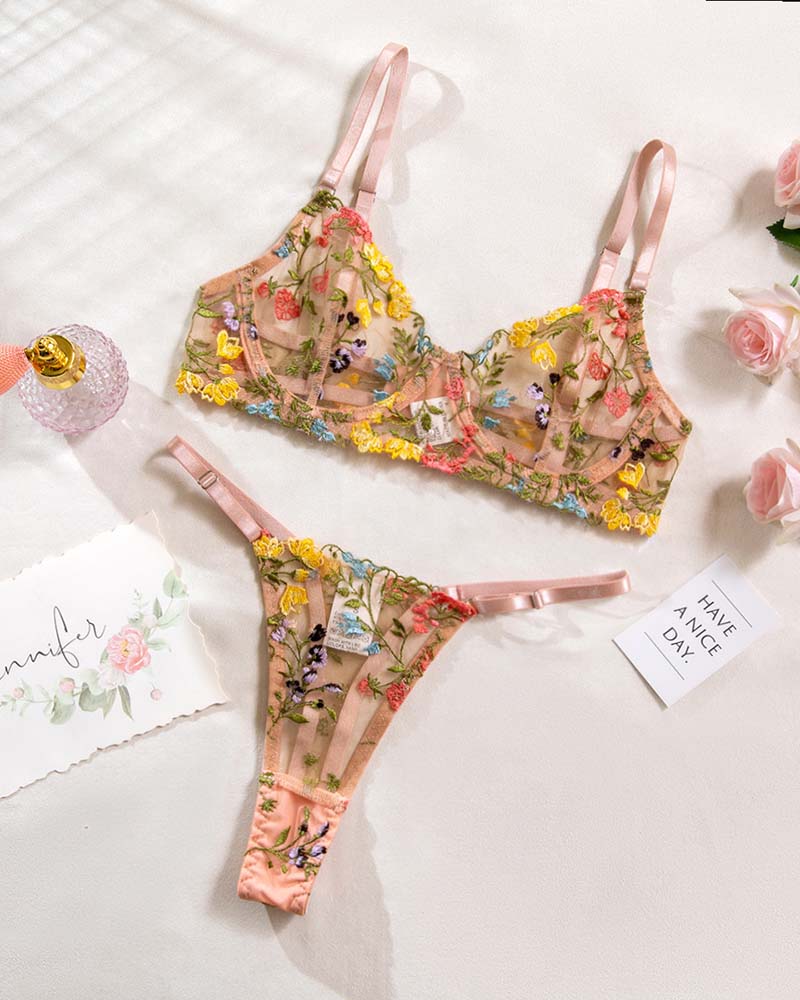 Tie Knot Bralette and Panty Lingerie Set