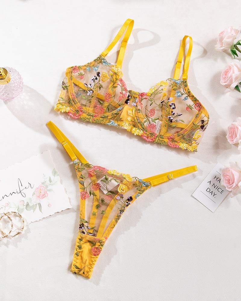 Tie Knot Bralette and Panty Lingerie Set