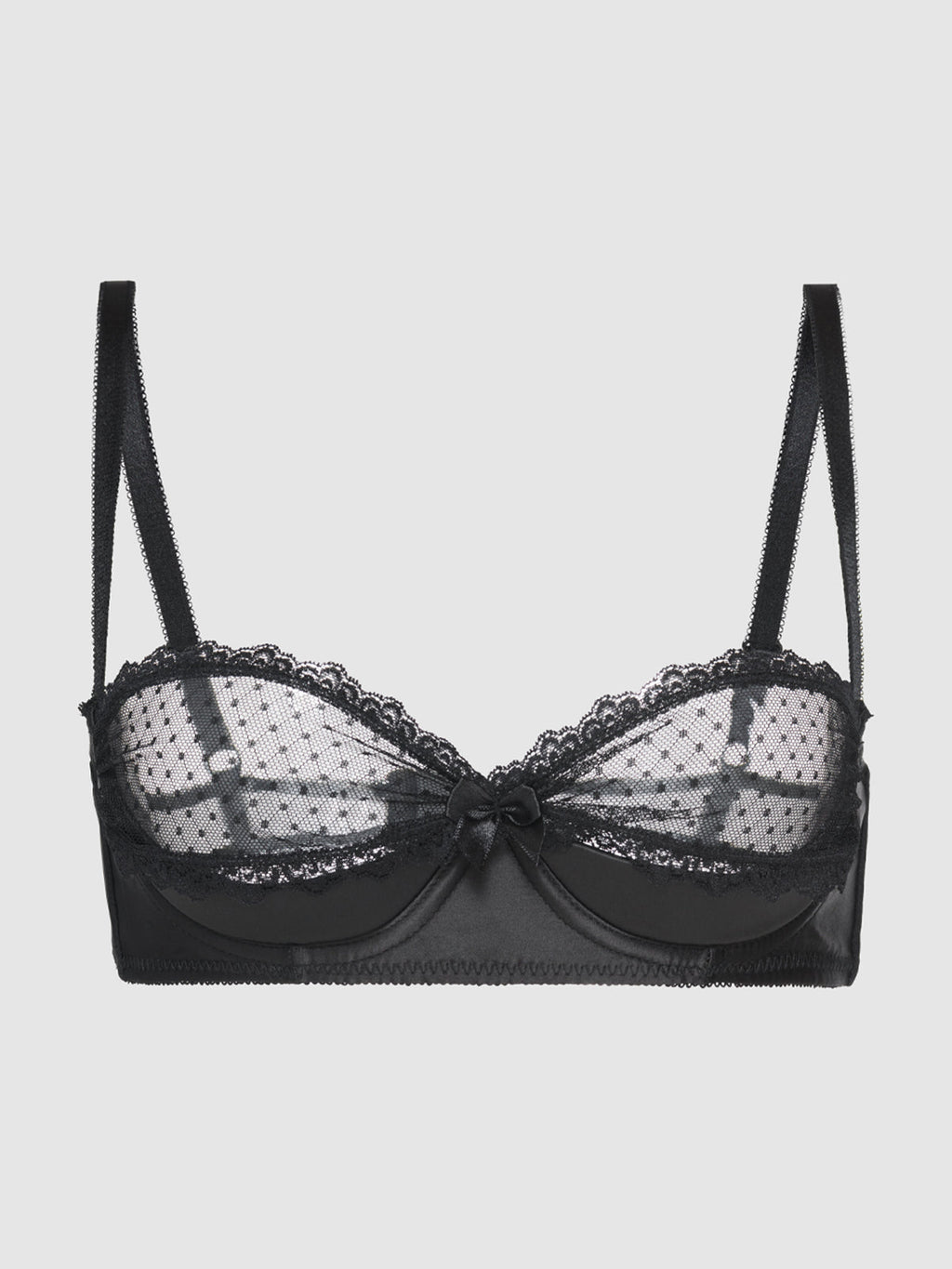 Alexie Mesh & Satin Open Cup Bra
