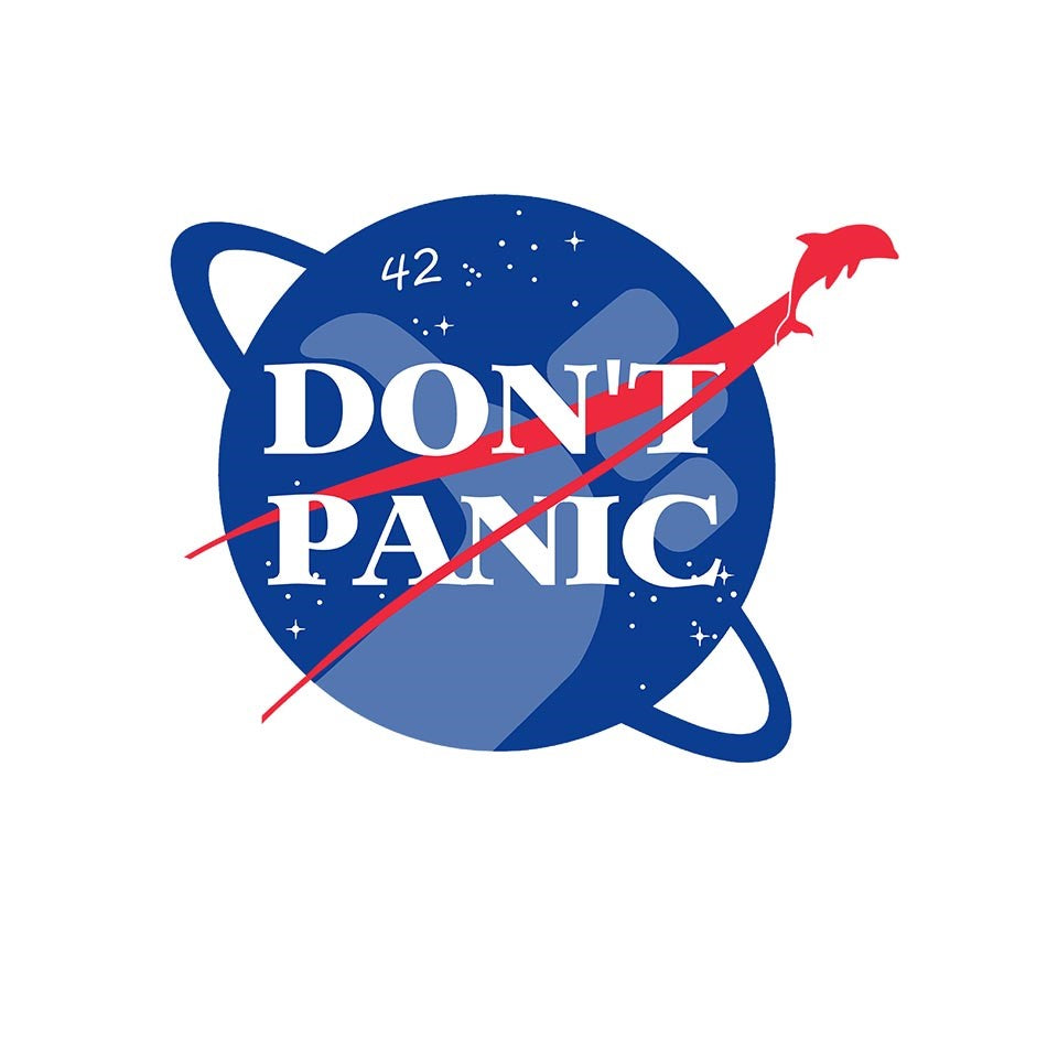 Don't Panic – Sci-Fi Graphic T-Shirt