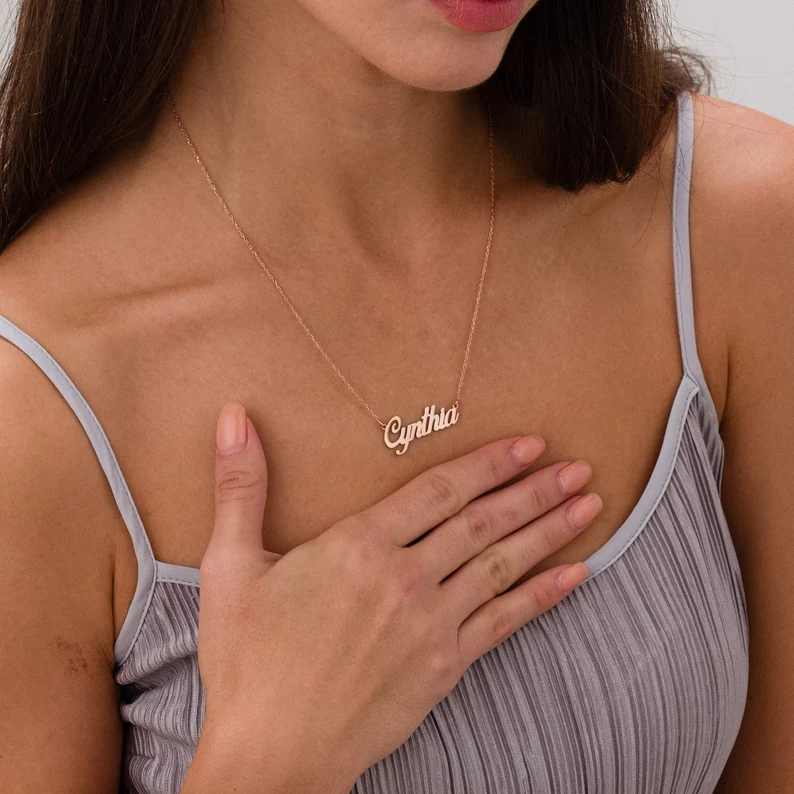 14K Gold Name Necklace,Personalized Jewelry,Custom Gold Necklace,Gift For Her,Personalized Necklace,Gift for Mom,Necklace for Her