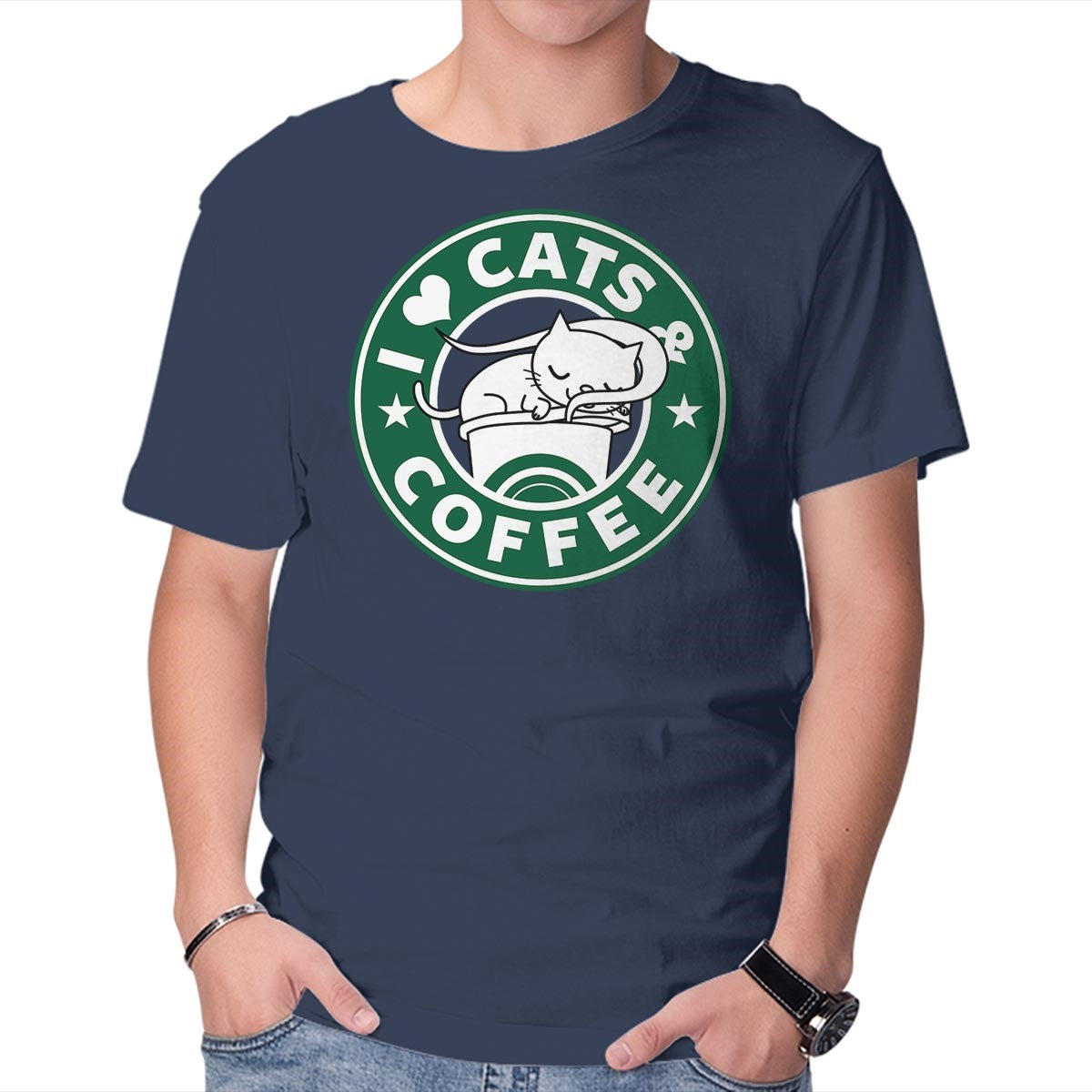 I Love Cats and Coffee – Cat Graphic T-Shirt