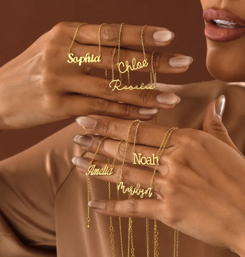 14K Gold Name Necklace,Personalized Jewelry,Custom Gold Necklace,Gift For Her,Personalized Necklace,Gift for Mom,Necklace for Her