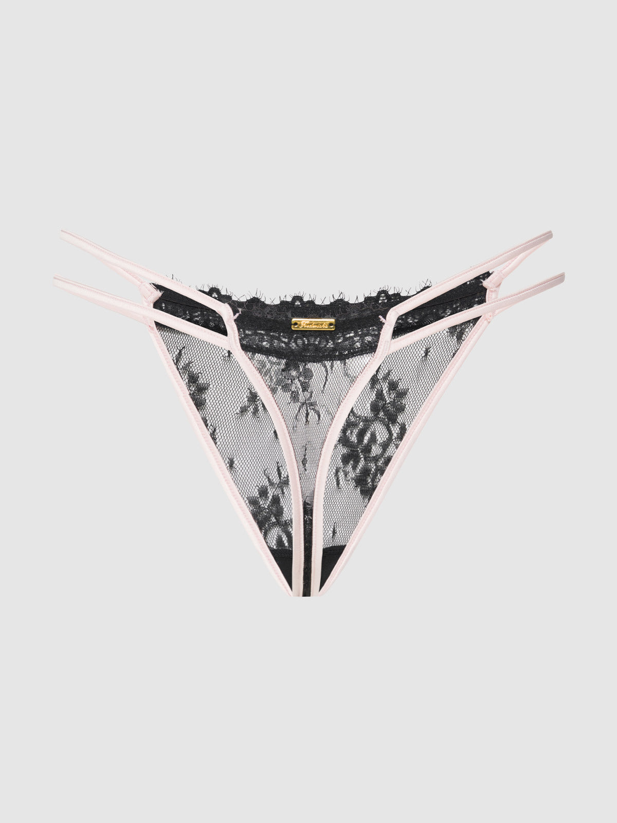 Rosalind Satin Double Banded Lace Thong