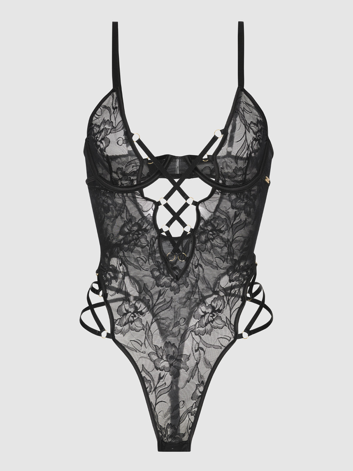 Dahlia Strappy Lace Teddy