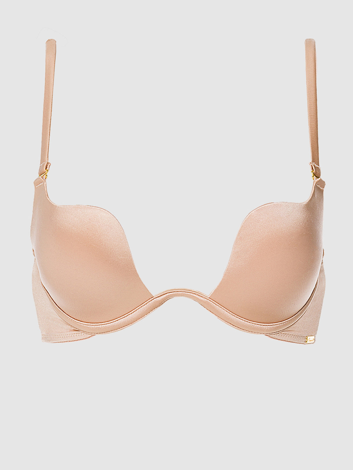 Rising Star Plunge Push Up Bra in Liquid Satin