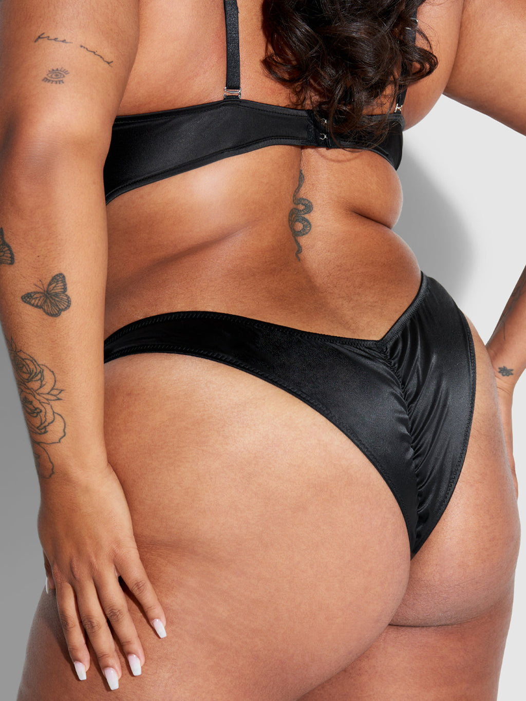 Petra Crotchless Satin Tanga