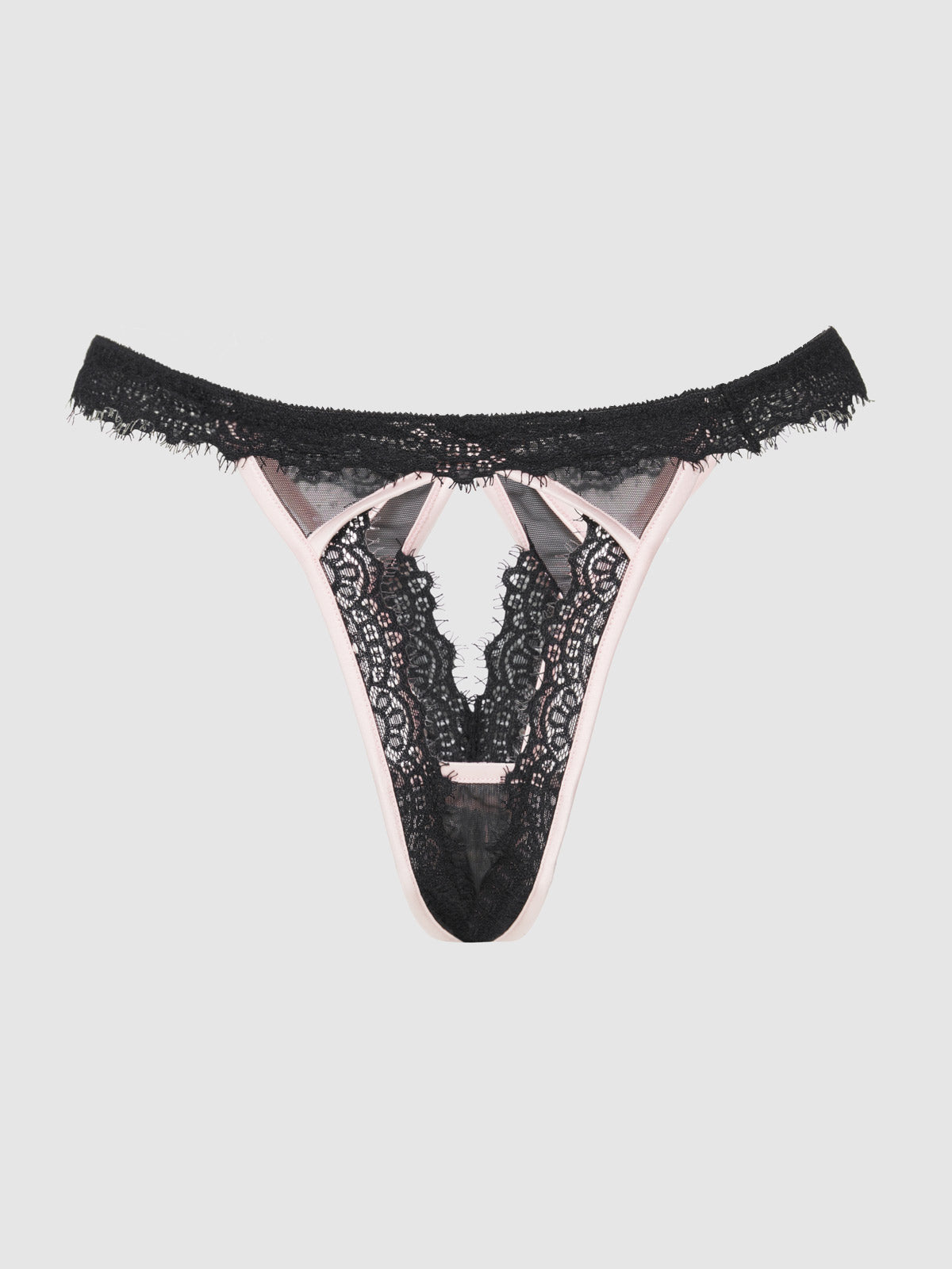 Rosalind Satin & Lace Trim High-Waist Tanga