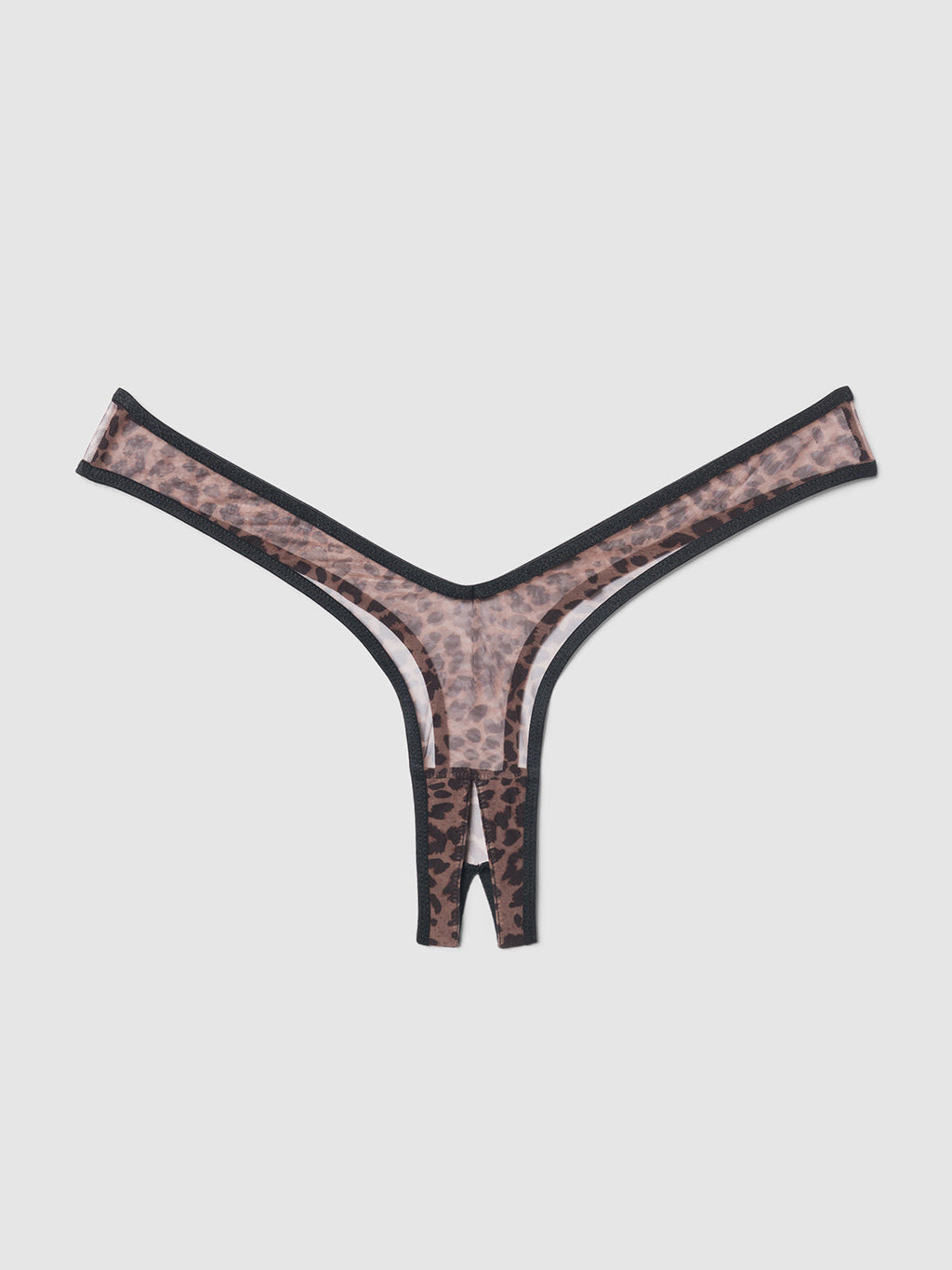 Alanza Ultra Fine Mesh Open Crotch Thong with Garters