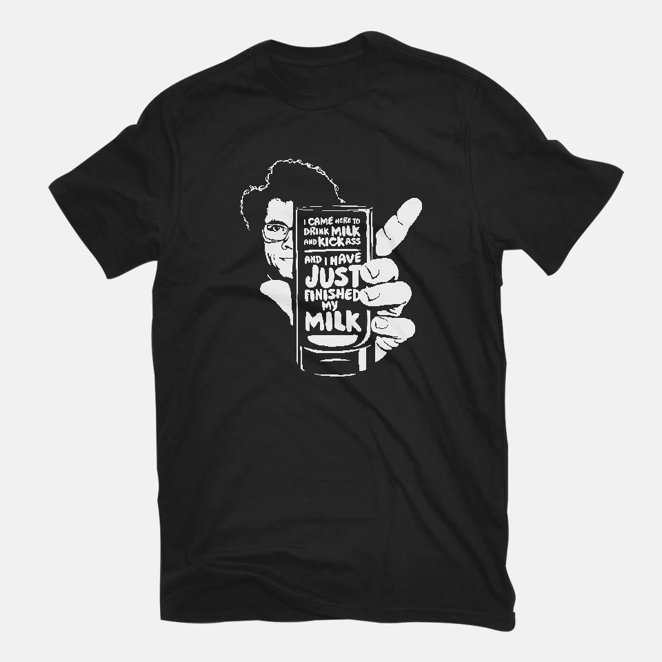 Drink Milk and Kick Ass – Funny Graphic T-Shirt