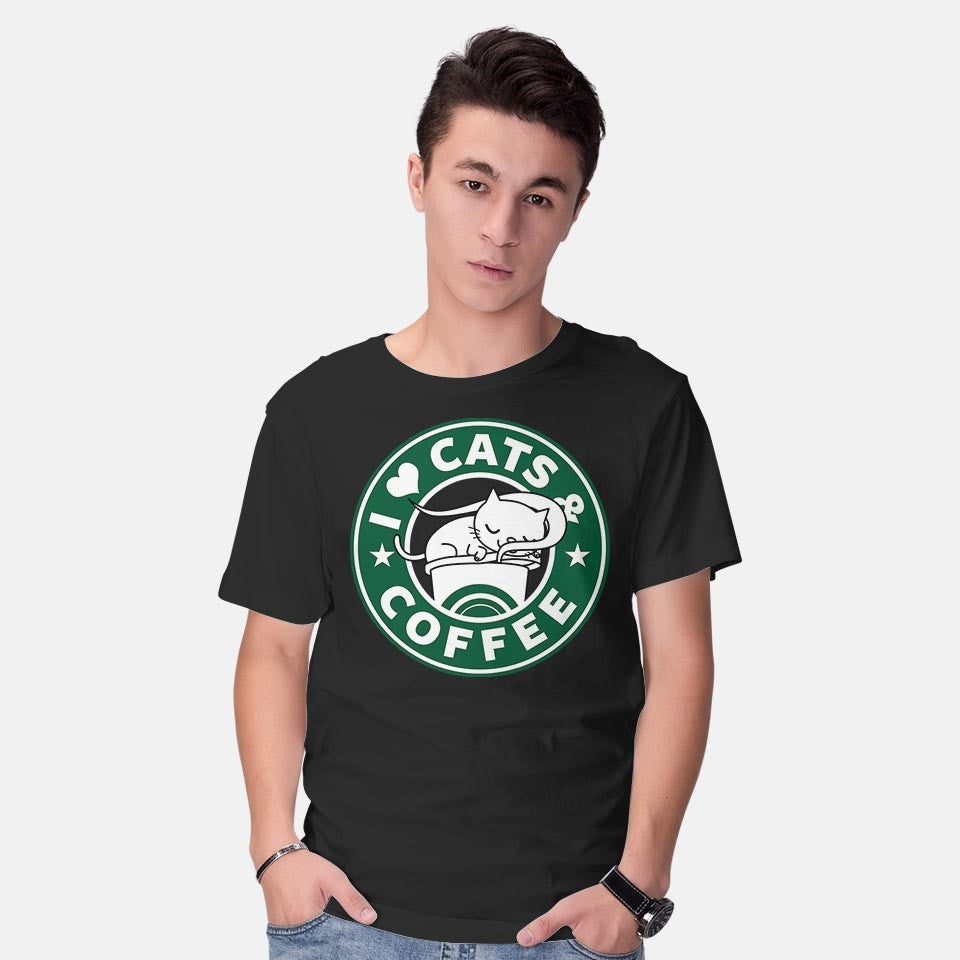 I Love Cats and Coffee – Cat Graphic T-Shirt