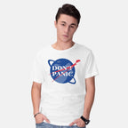 Don't Panic – Sci-Fi Graphic T-Shirt