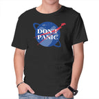Don't Panic – Sci-Fi Graphic T-Shirt