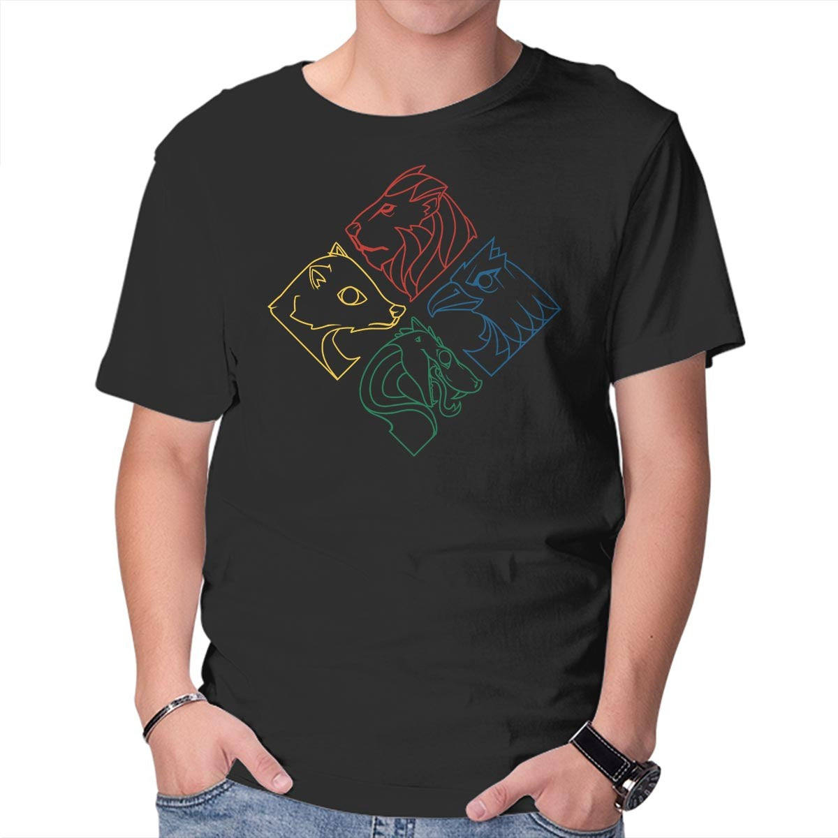 Geometric Houses – Fantasy Graphic T-Shirt