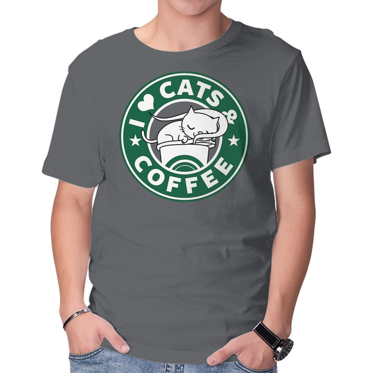 I Love Cats and Coffee – Cat Graphic T-Shirt
